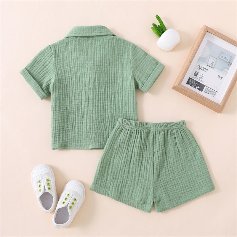 Ensemble Douce Aventure – Chemisette & Short en Coton-Lin