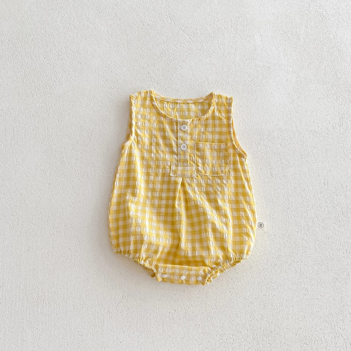 Barboteuse en Coton Vichy sans manches