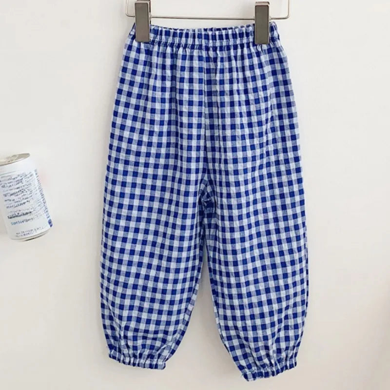 Pantalon Vichy Léger à Carreaux pour l'Été (2–10 ans)