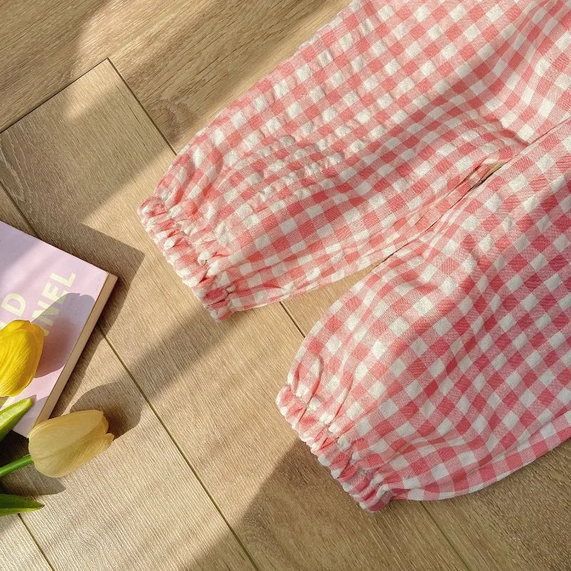 Pantalon Vichy Léger à Carreaux pour l'Été (2–10 ans)