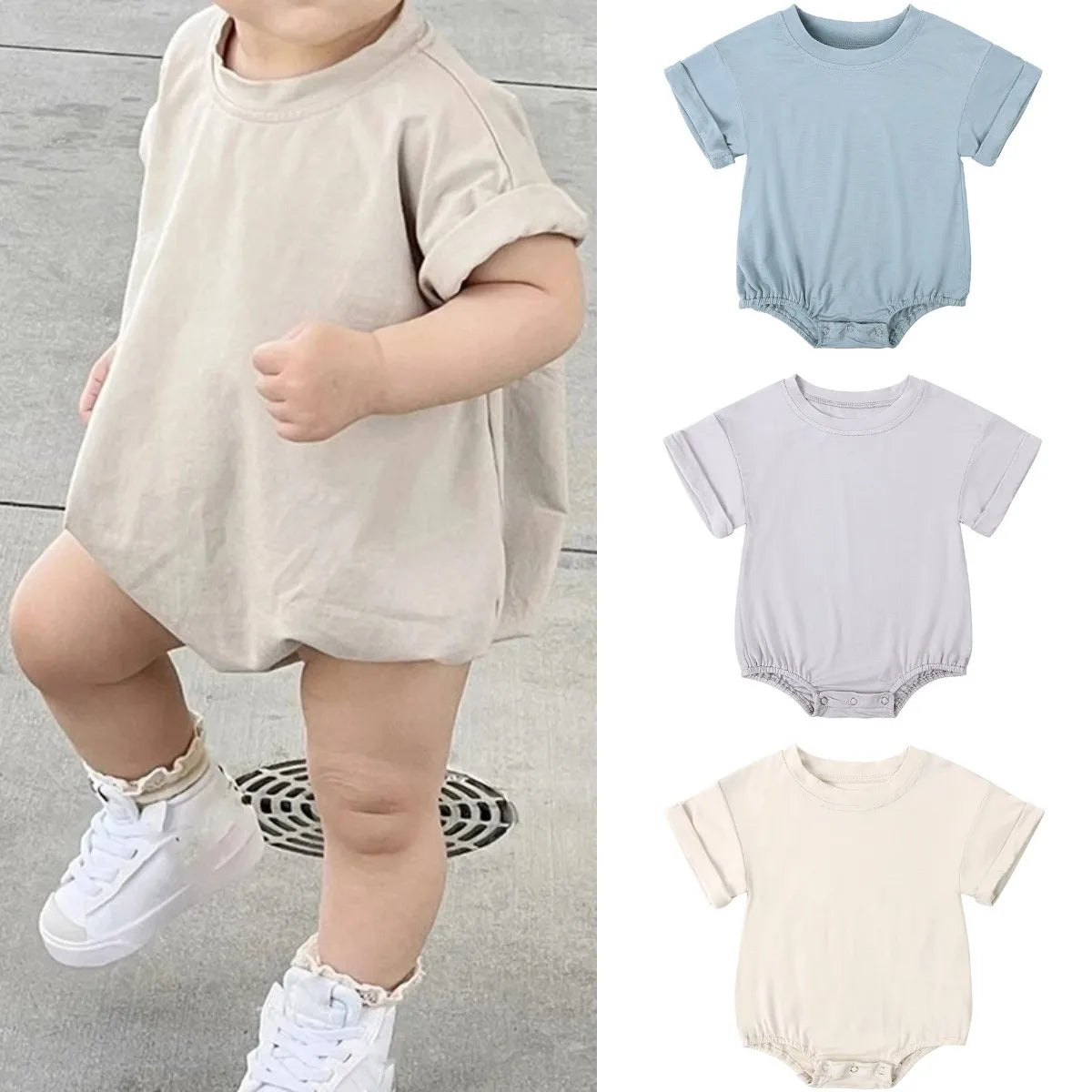 Combi Bambou – Barboteuse Minimaliste en Fibre Naturelle (3–24 mois)