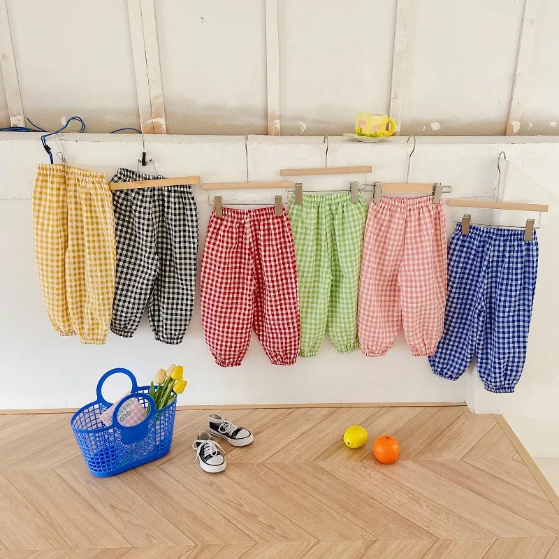 Pantalon Vichy Léger à Carreaux pour l'Été (2–10 ans)