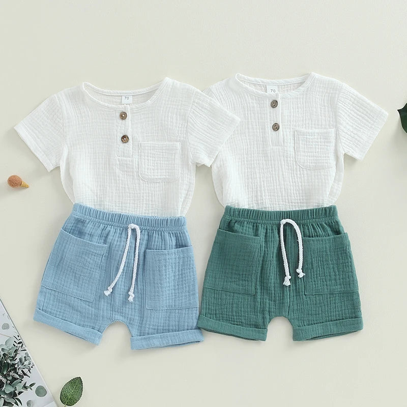 Ensemble Petit aventurier chemise & short en coton