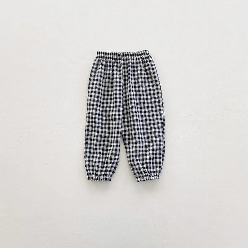 Pantalon Vichy Léger à Carreaux pour l'Été (2–10 ans)