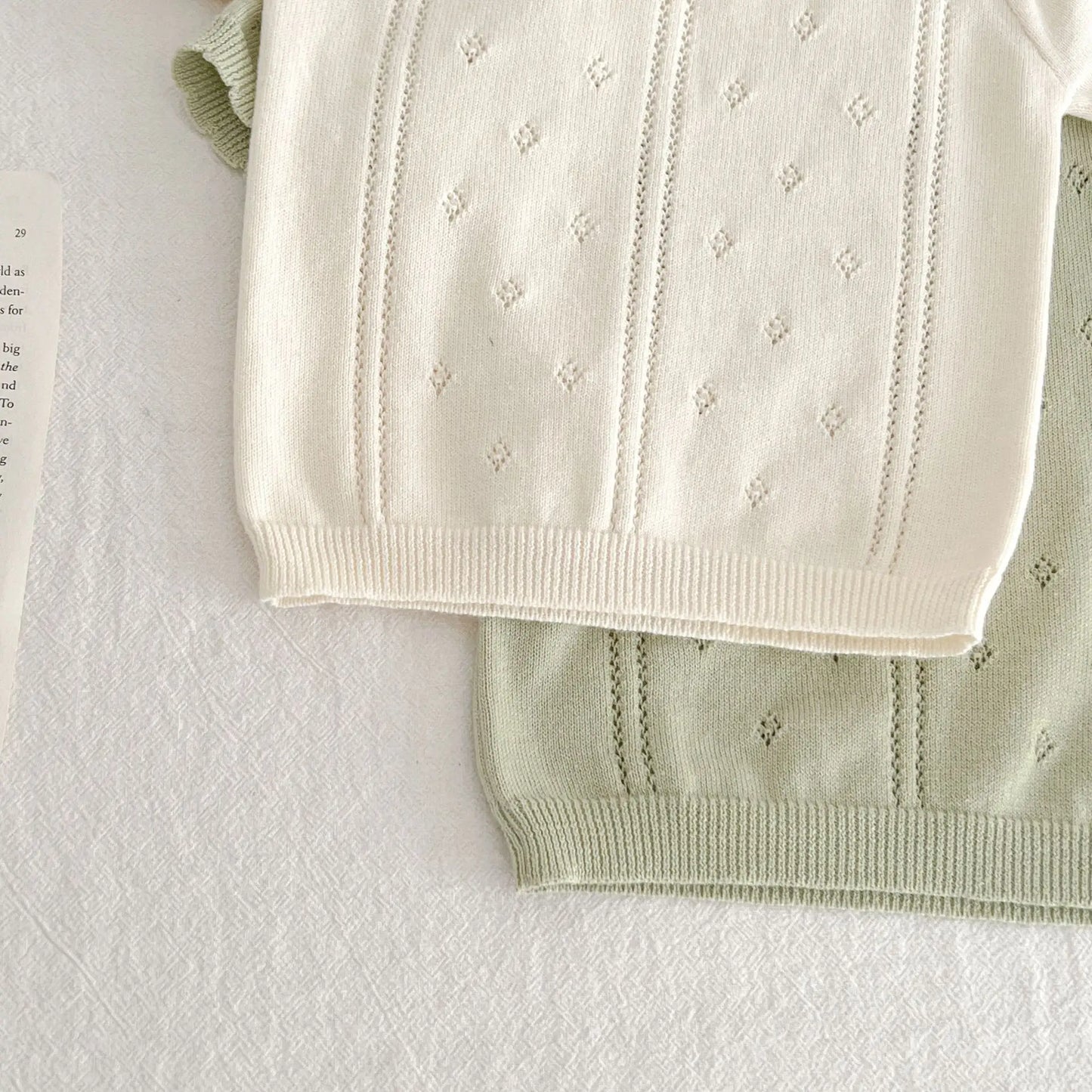 Petit duo tricoté – Ensemble été en maille ajourée