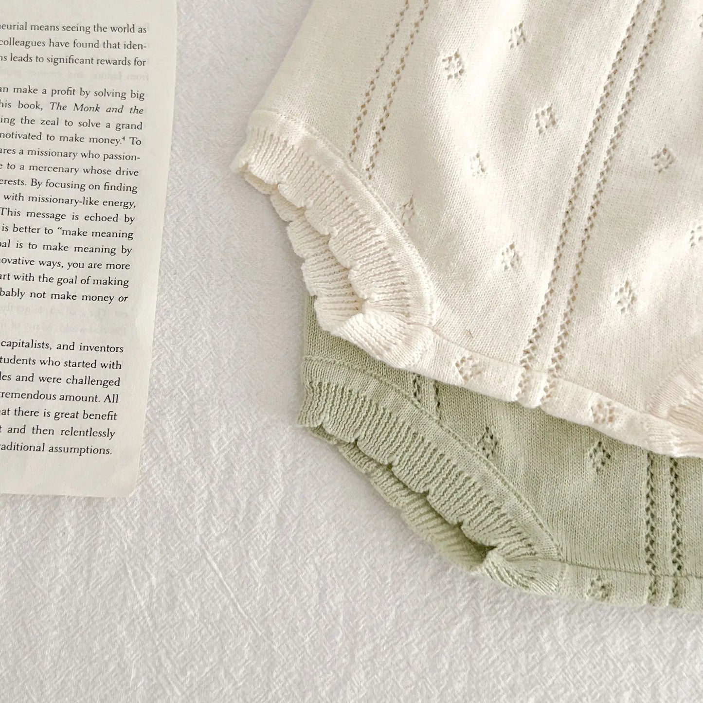 Petit duo tricoté – Ensemble été en maille ajourée