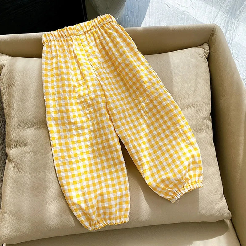 Pantalon Vichy Léger à Carreaux pour l'Été (2–10 ans)