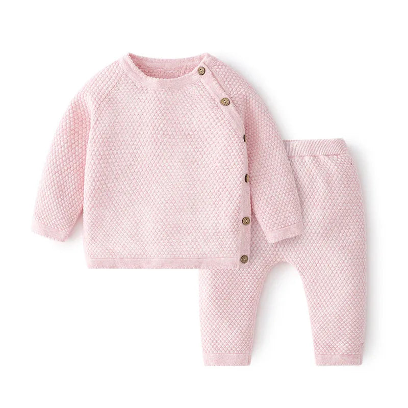 Doux Cocoon – Ensemble Tricot Bébé (Pull + Pantalon)