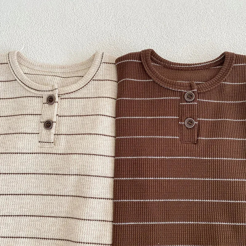 Ensemble Bébé Rayé – T-shirt & Bloomer en Coton (2 pièces)