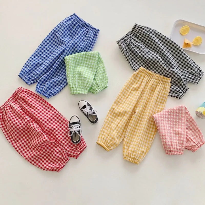 Pantalon Vichy Léger à Carreaux pour l'Été (2–10 ans)