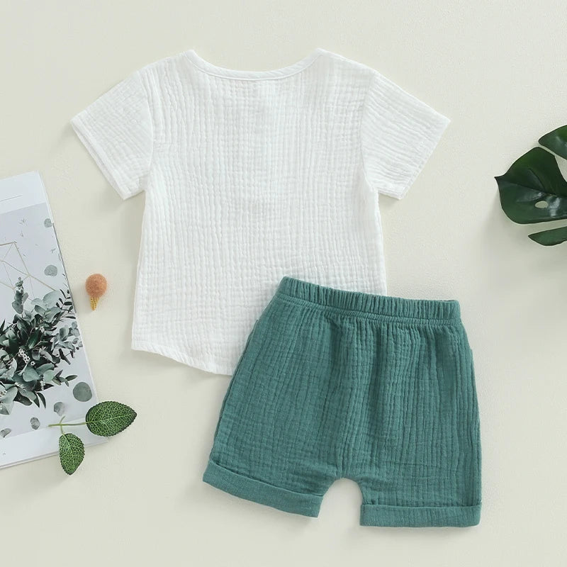 Ensemble Petit aventurier chemise & short en coton