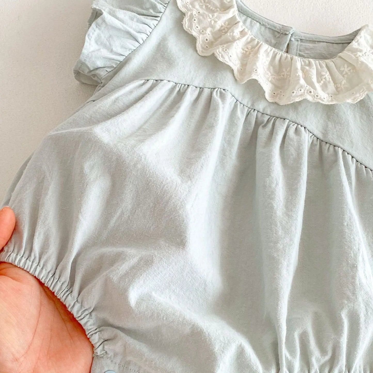 Barboteuse Petite fée col poupée avec bandeau assorti