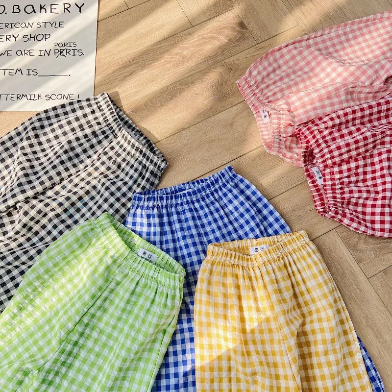 Pantalon Vichy Léger à Carreaux pour l'Été (2–10 ans)