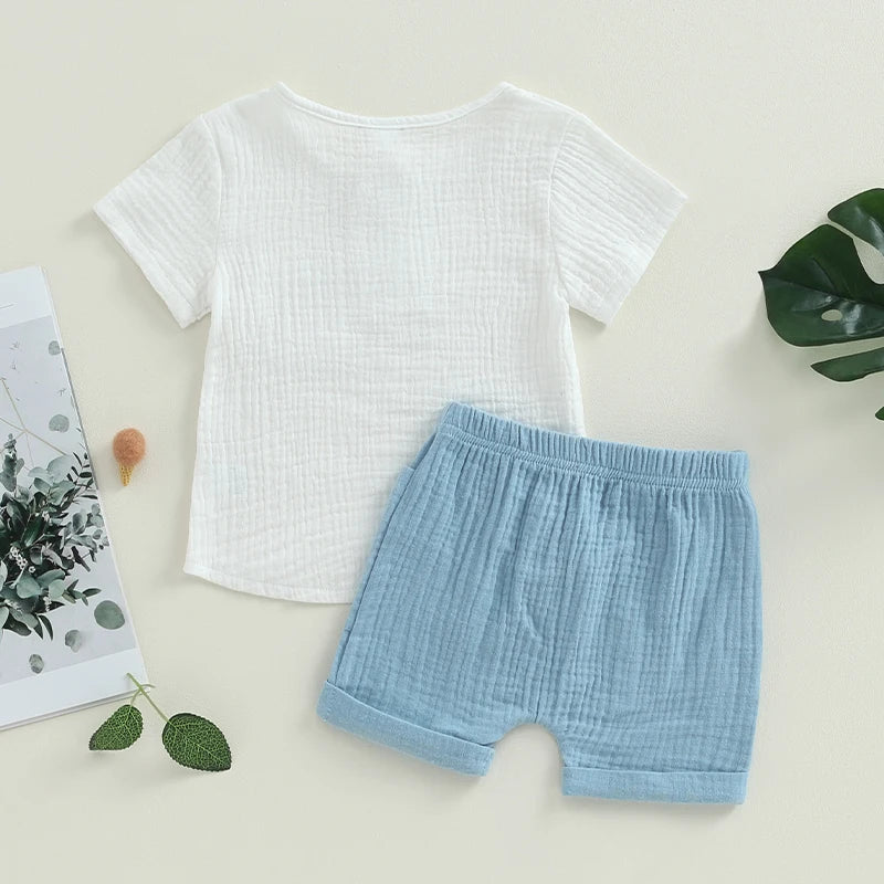 Ensemble Petit aventurier chemise & short en coton