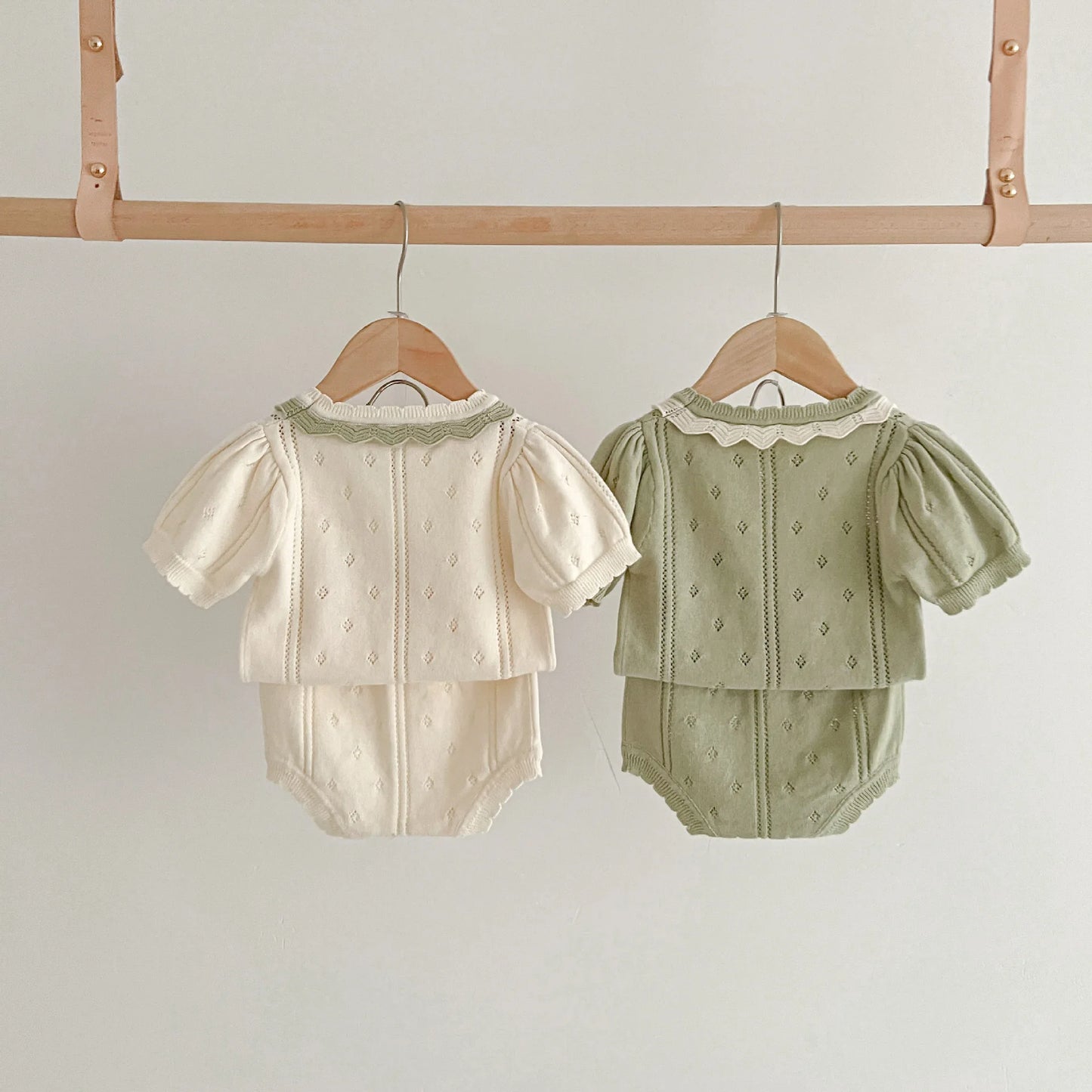 Petit duo tricoté – Ensemble été en maille ajourée