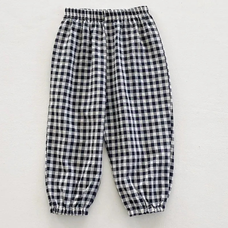 Pantalon Vichy Léger à Carreaux pour l'Été (2–10 ans)