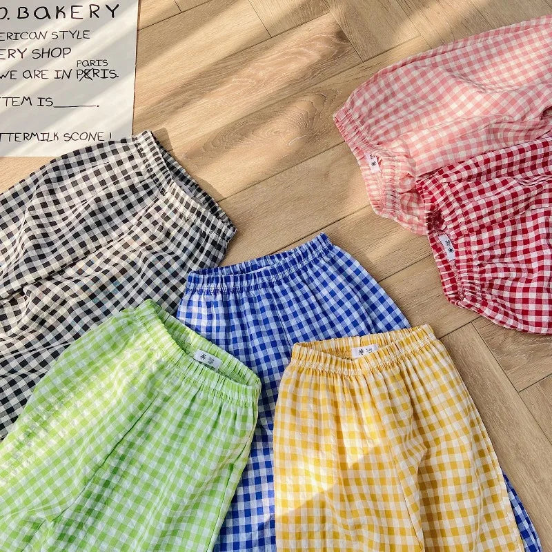 Pantalon Vichy Léger à Carreaux pour l'Été (2–10 ans)