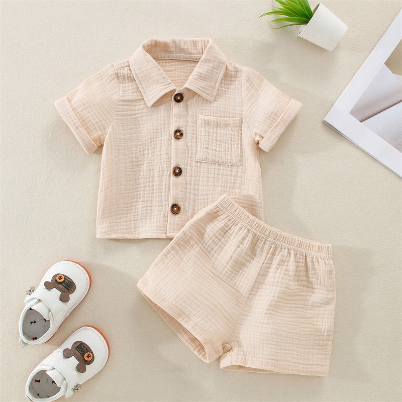 Ensemble Douce Aventure – Chemisette & Short en Coton-Lin