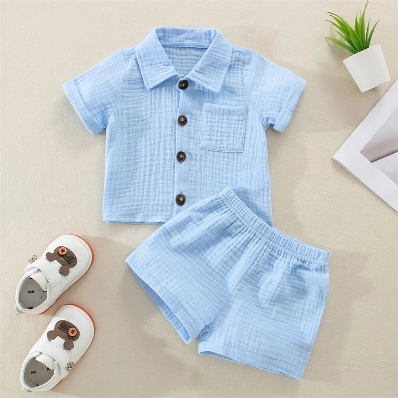Ensemble Douce Aventure – Chemisette & Short en Coton-Lin