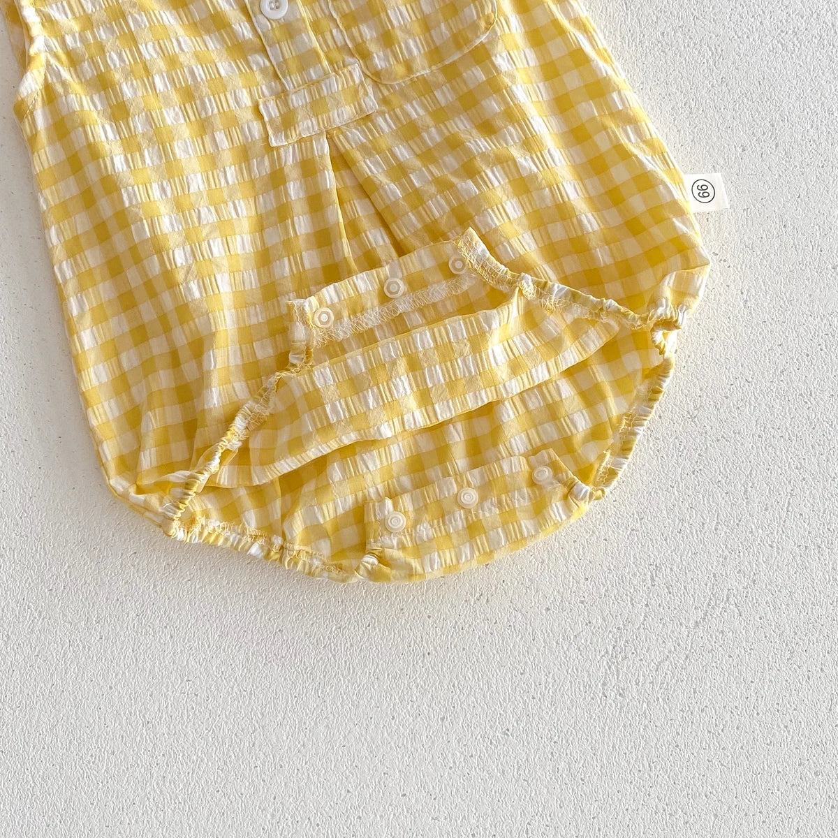 Barboteuse en Coton Vichy sans manches