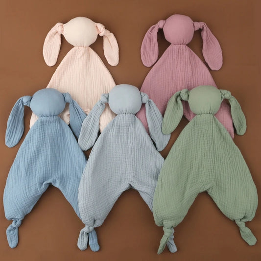Lapinou d’Amour – Doudou Apaisant en Coton Muslin