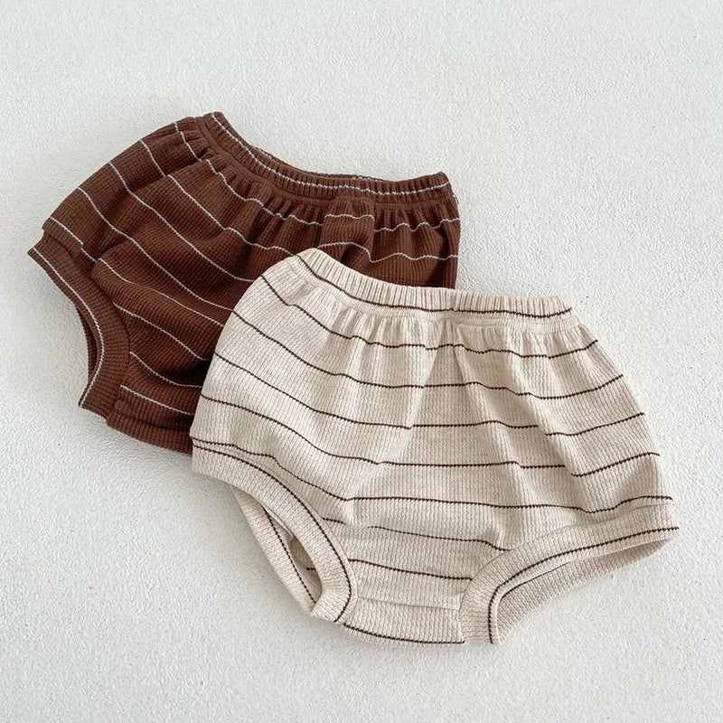 Ensemble Bébé Rayé – T-shirt & Bloomer en Coton (2 pièces)