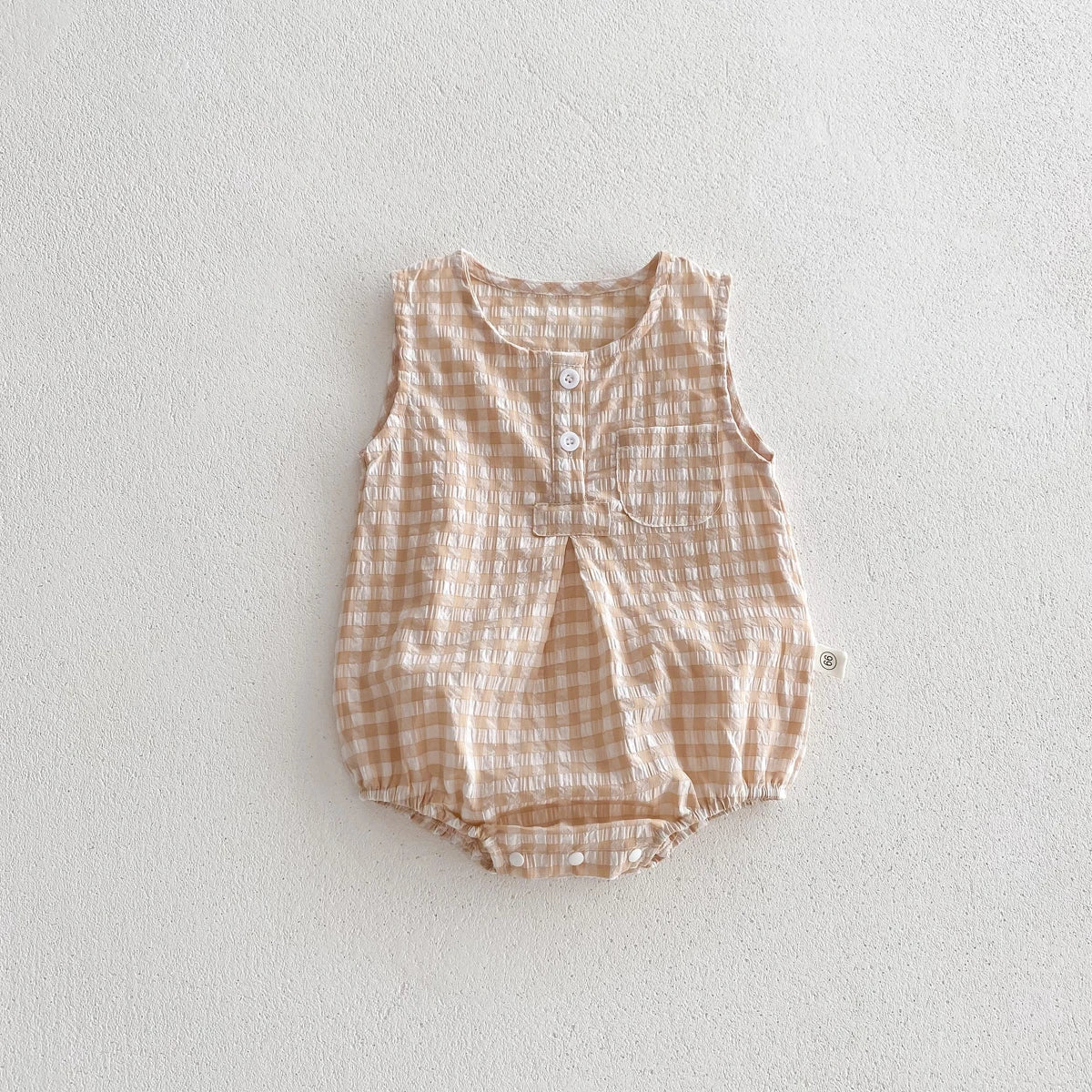 Barboteuse en Coton Vichy sans manches