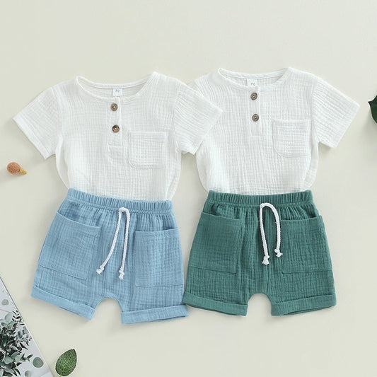 Ensemble  Petit aventurier chemise & short en coton