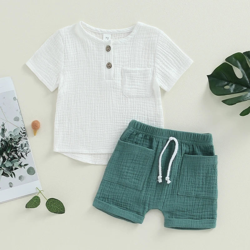 Ensemble  Petit aventurier chemise & short en coton