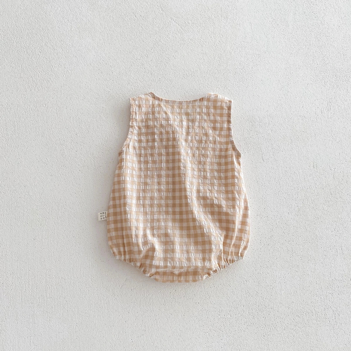 Barboteuse en Coton Vichy sans manches