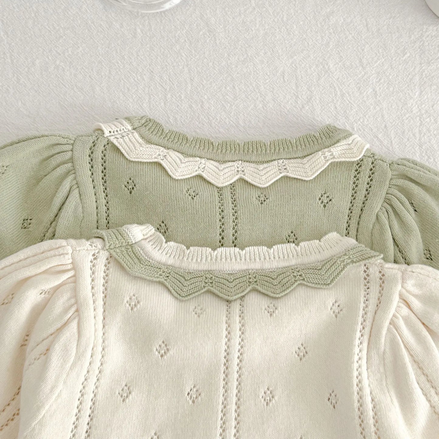 Petit duo tricoté – Ensemble été en maille ajourée