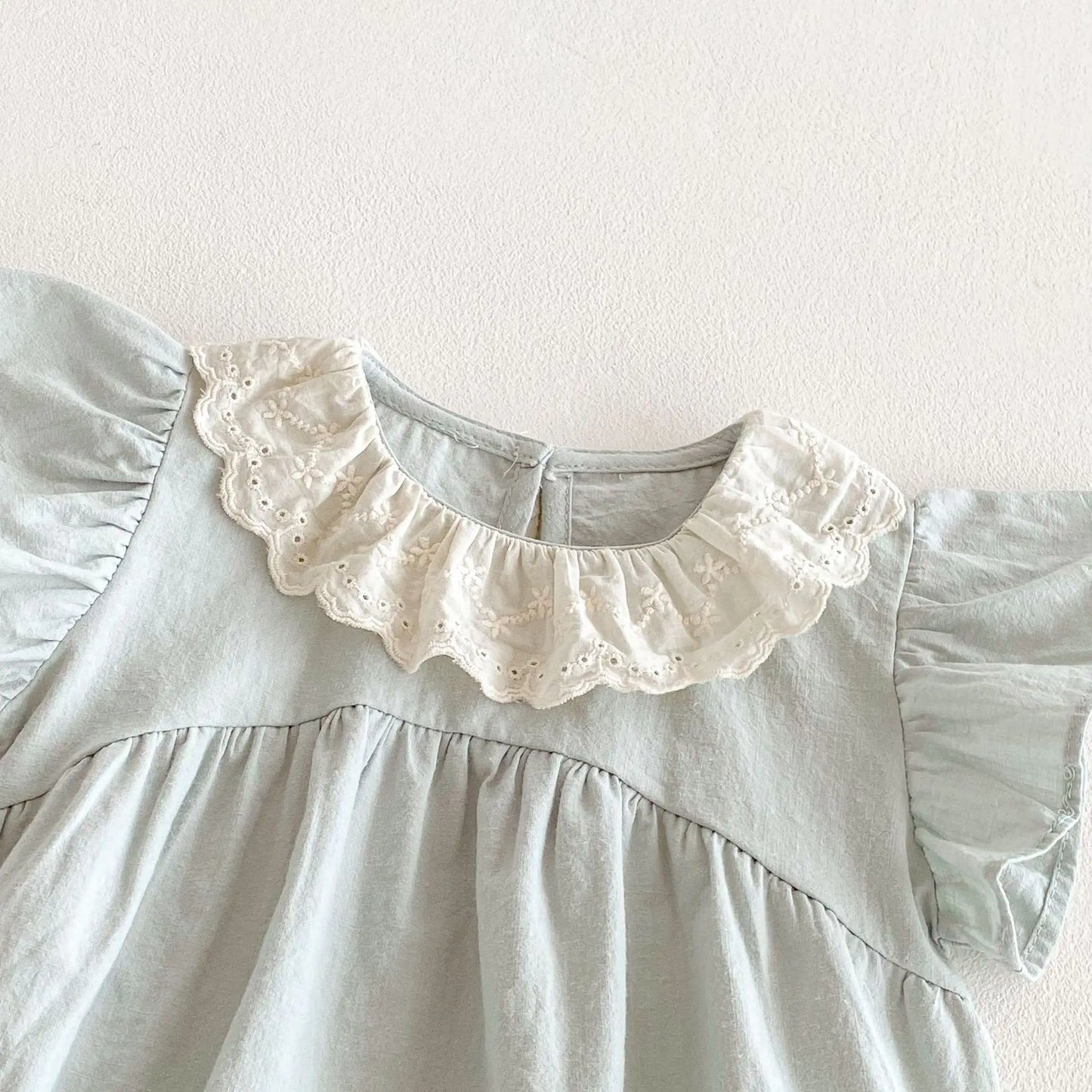 Barboteuse Petite fée col poupée avec bandeau assorti