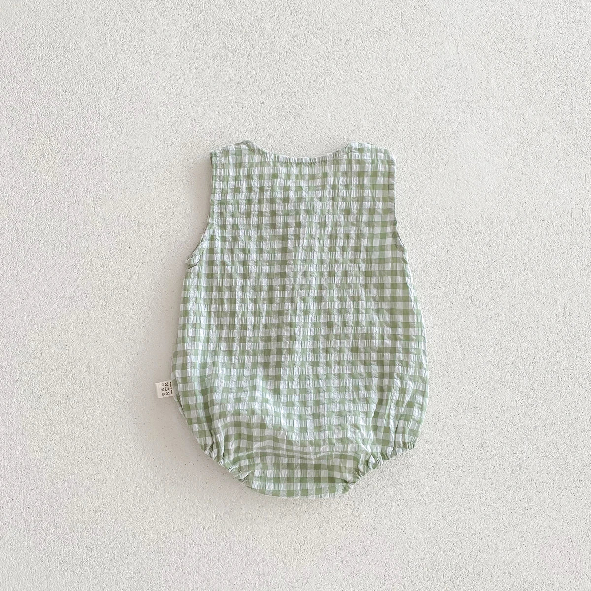 Barboteuse en Coton Vichy sans manches