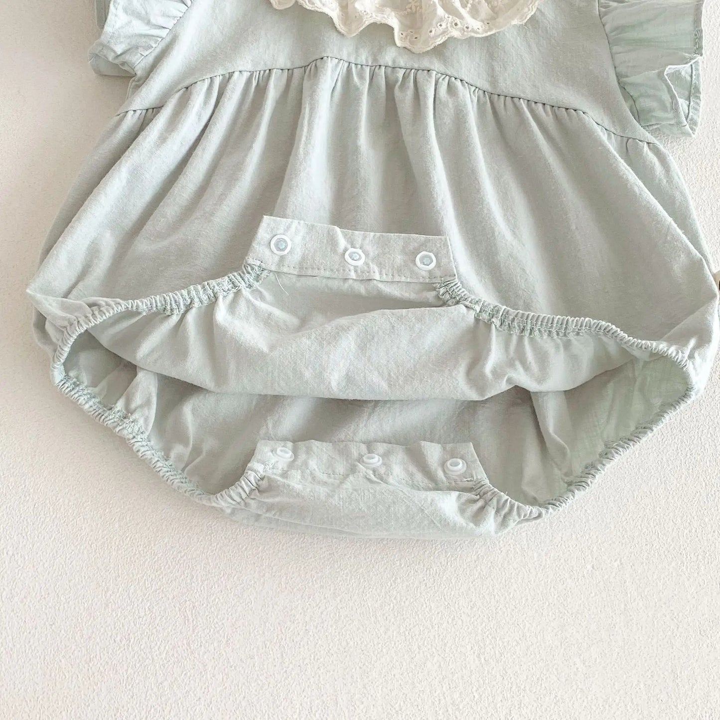 Barboteuse Petite fée col poupée avec bandeau assorti
